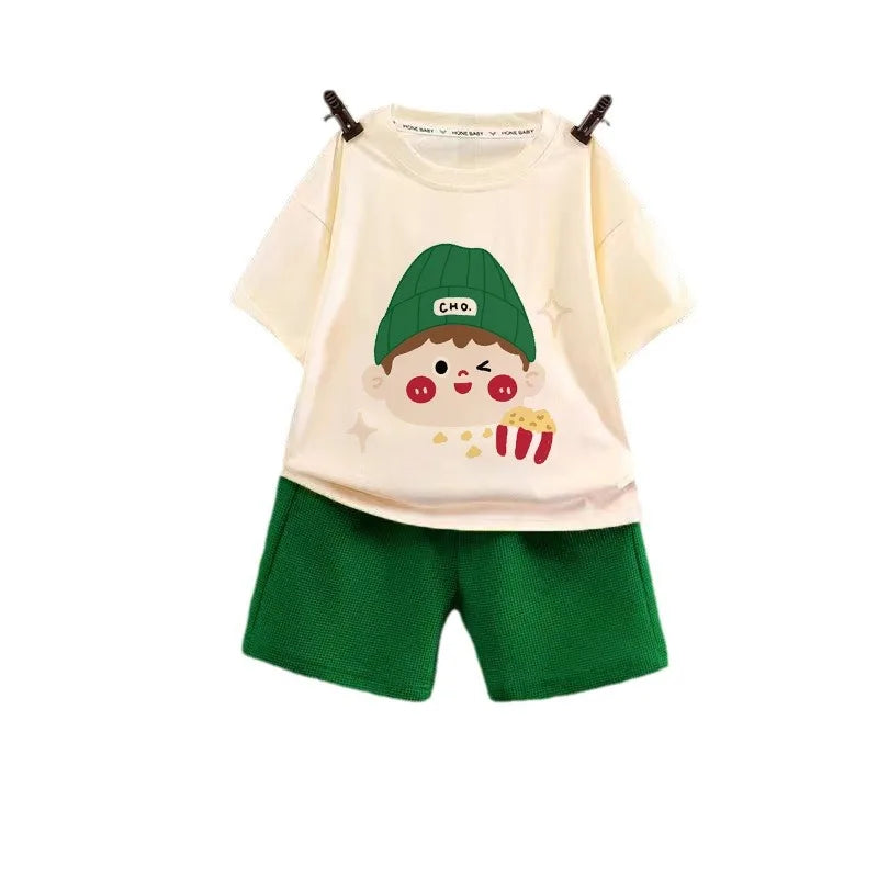 Summer 2026 Baby Clothes Children's Casual Sets Cute Fashion Suit Infants Tops And Shorts Two Piece Set Boy Girl Clothing