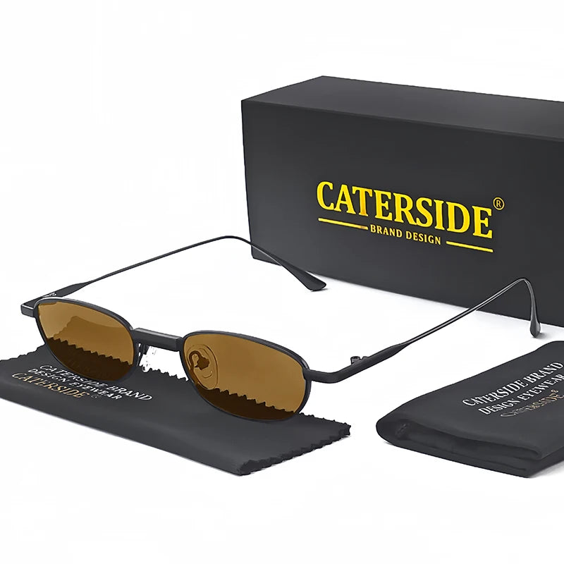CATERSIDE Retro Polarized Sunglasses Men Small Frame TAC Lenses Punk Sun Glasses Women Fishing Outdoor Party Glasses Summer