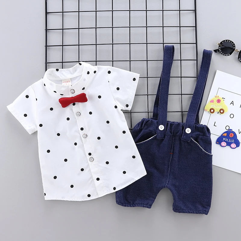 New Summer Baby Boys Clothes Suit Children Short Sleeve Shirt Overalls 2Pcs/sets Toddler Clothing Infant Costume Kids Tracksuits