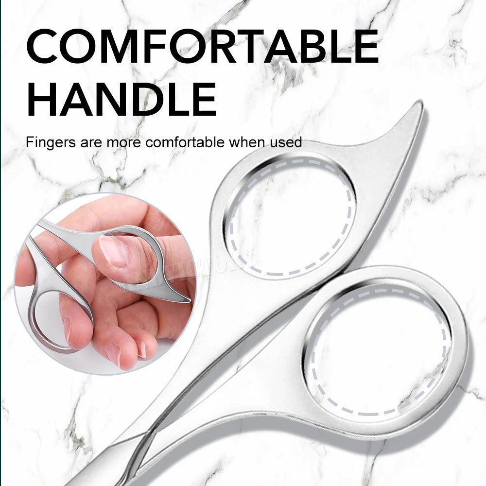 1Pc Eyebrows Scissors Stainless steel Eyelash Facial Hair Nose Hair Scissors Multi-Purpose Hair Trimming Beauty Makeup Scissors