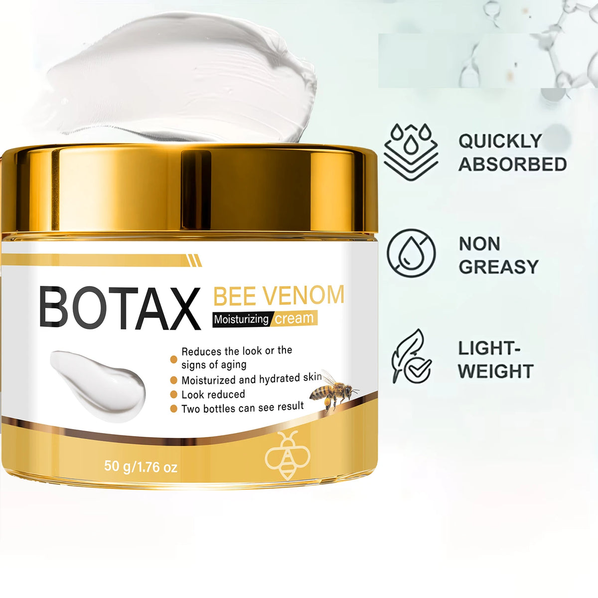 BOTAX Bee Venom Moisturizing Cream, Firming & Anti-Aging with Retinol, Hyaluronic Acid & Collagen for Hydrated Skin