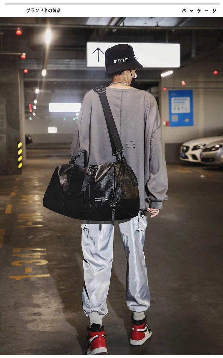 Men Gym Bag custom logo Large Dry And Wet Fitness Handbag Male Female Sports bag personality customization PU Leather Travel bag