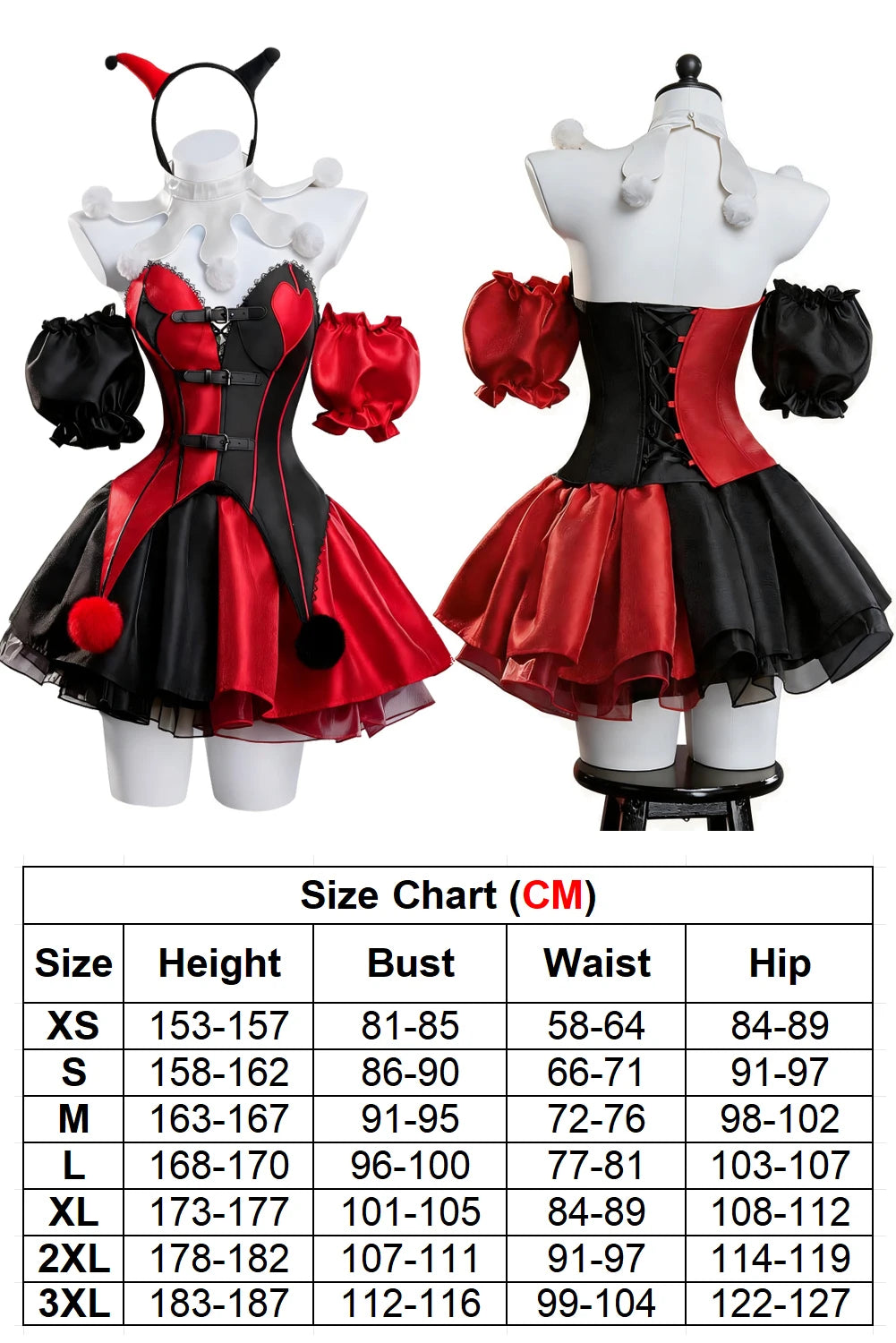 Halloween Cosplay Clown Skirt Hairband Clothing Women Party Disguise Roleplay Female Halloween Costume Carnival Outfits Suits