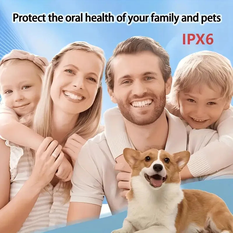 Electric Toothbrush and Cleaner 2-in-1，5Gear Speed Adjustment，Remove Dental Plaque，IPX6Waterproof Grade，Containing4Electric brus