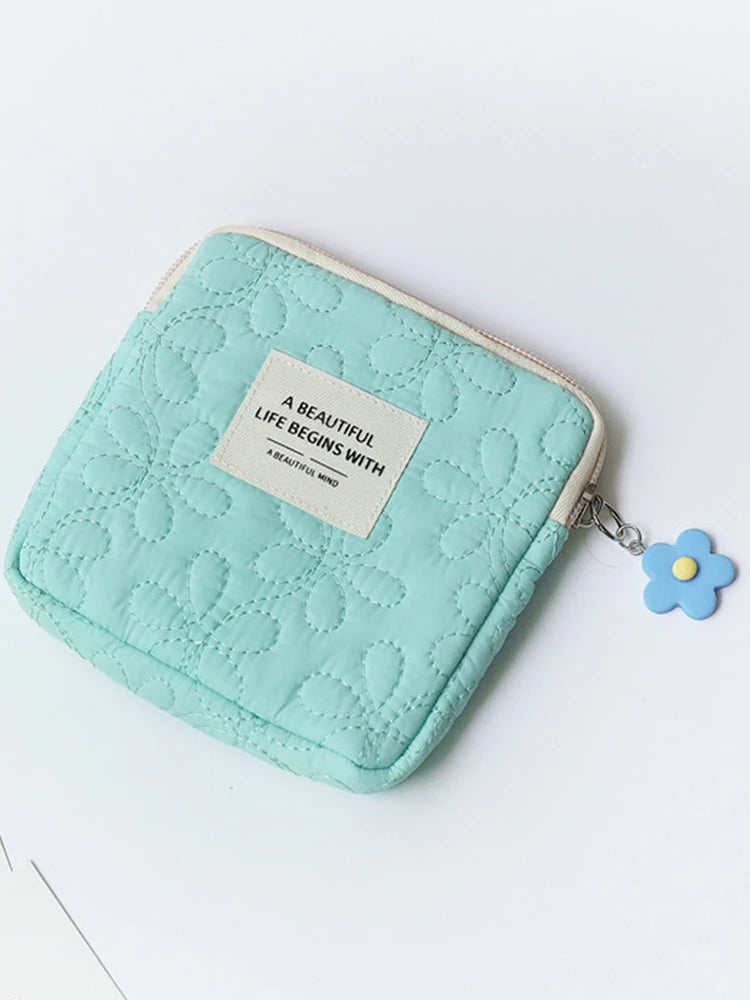 Fashion Women Small Cosmetic Bag Travel Mini Sanitary Napkins Organizer Make Up Coin Money Card Lipstick Storage Pouch Purse Bag