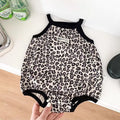 Cute Baby Onesie Summer Thin Newborn Baby Leopard Print Fart Coat Suspender Triangle Jersey Summer Clothes