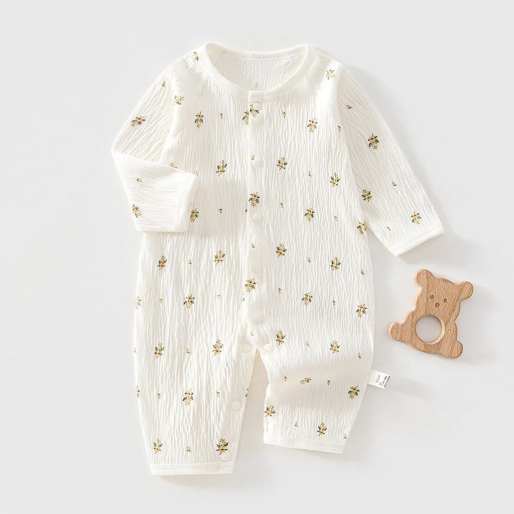 Baby Pure Cotton Breathable Skin-friendly One-piece 0-18M Kid Summer Lightweight Romper Infant Snap Closure Casual Comfy Onesie