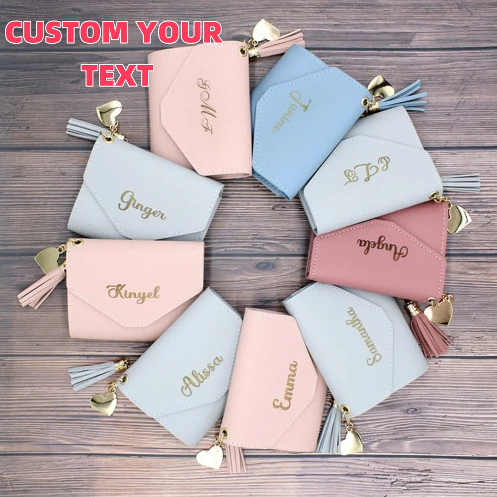 Customized Personalized Short Tassel Pendant Womens Wallet Waterproof Custom Luxury Fashion High Quality Little Girl Coin Purse