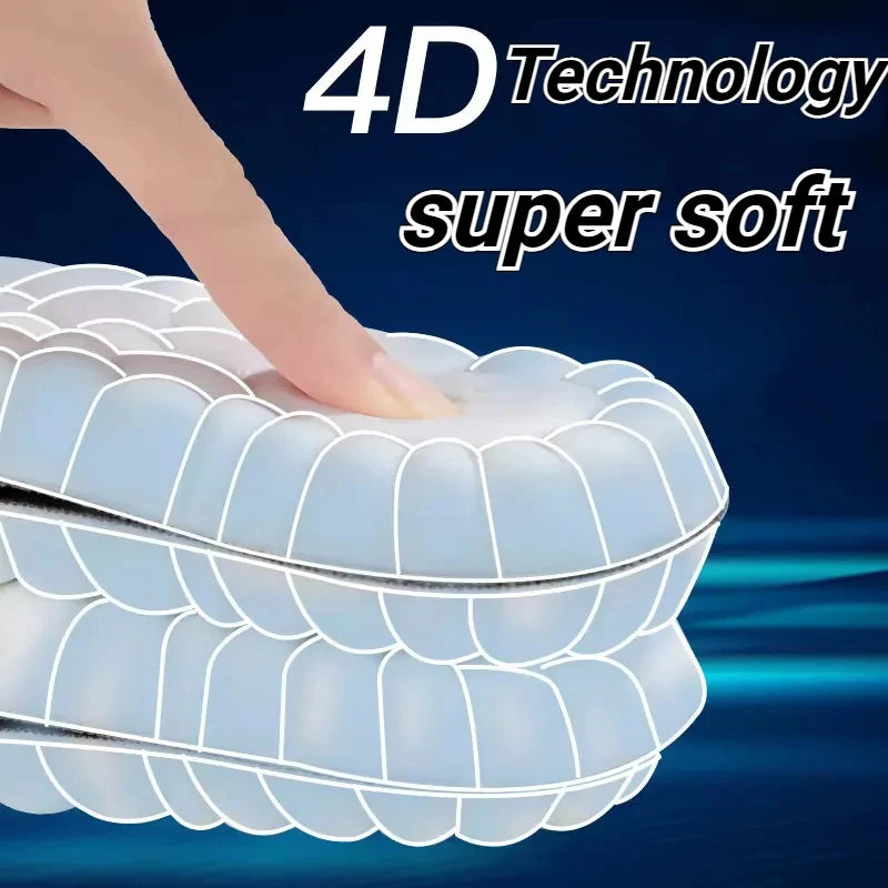 Neue 4D-Massageeinlagen, superweiche Sportschuh-Einlegesohle für Füße, Laufschuhsohle, Fußgewölbestütze, orthopädische Einlagen, Unisex