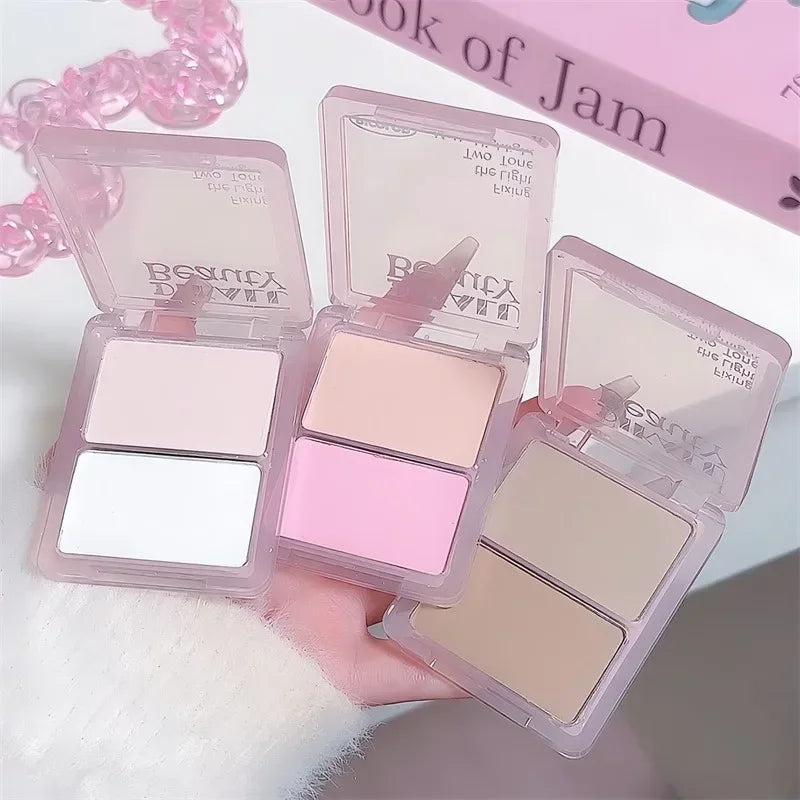Two-tone Highlight Shading Powder Contour Palette Natural Matte Brighten Skin Blusher Bronzers Shaping Face Nose Shadow Makeup