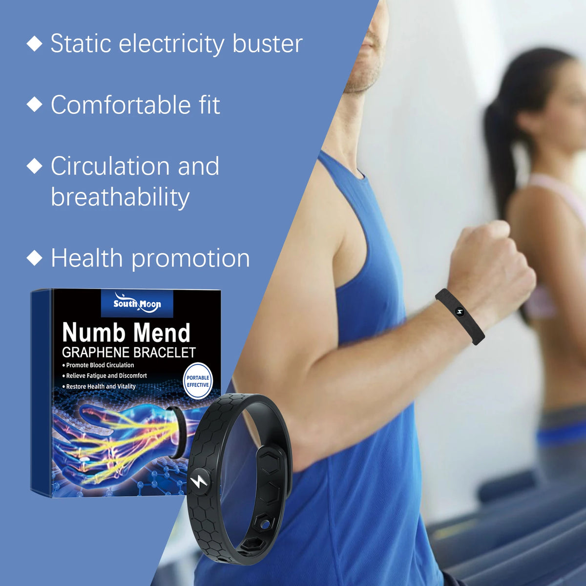 Body Care Energy Wristband Relieve Wrist Hand Joint Pain Anti Fatigue Stress Promote Blood Circulation
