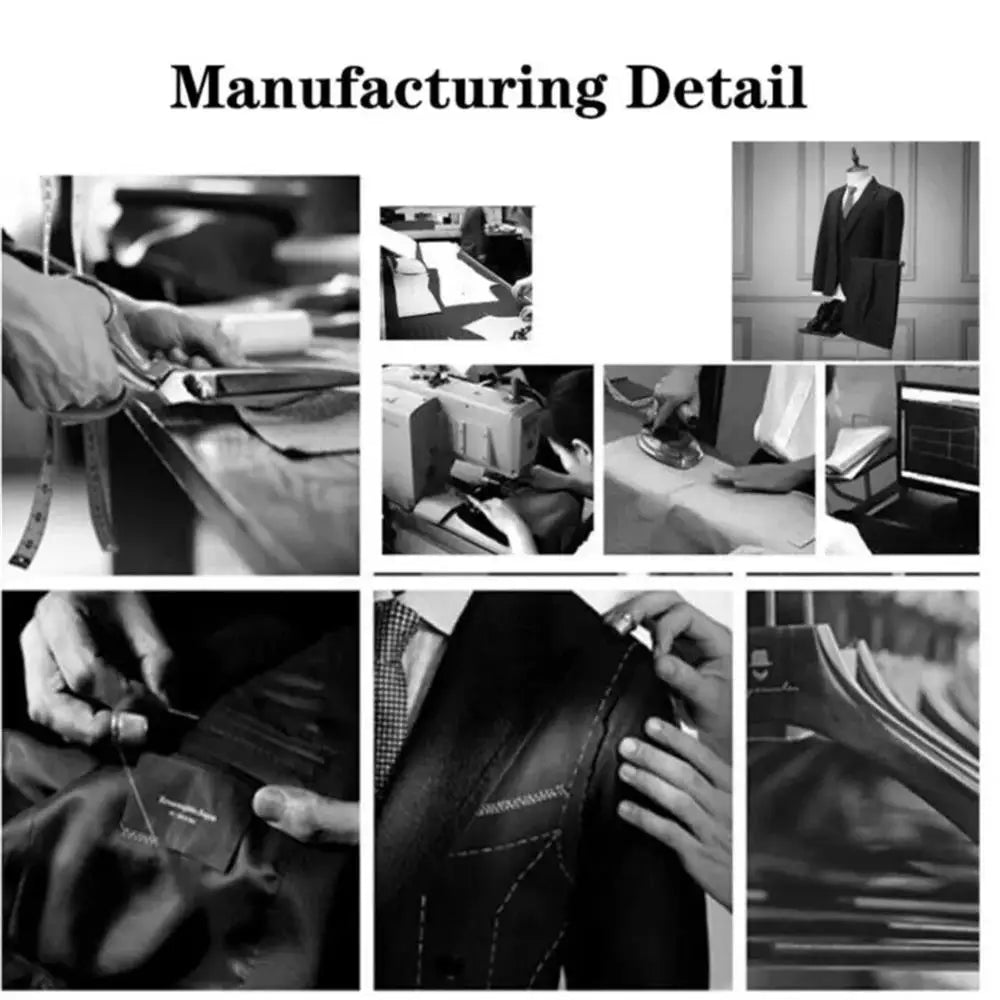 Italian herringbone wool men's long business coat Autumn winter Double breasted classic suits Long coats