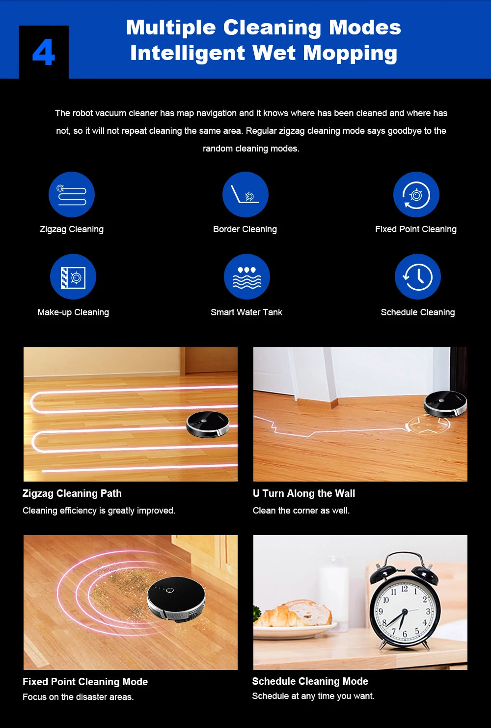 LIECTROUX C30B Robot Vacuum Cleaner AI Map Navigation,Smart Partition,WiFi App,6000Pa Suction,Dry and Wet Mopping,Disinfection