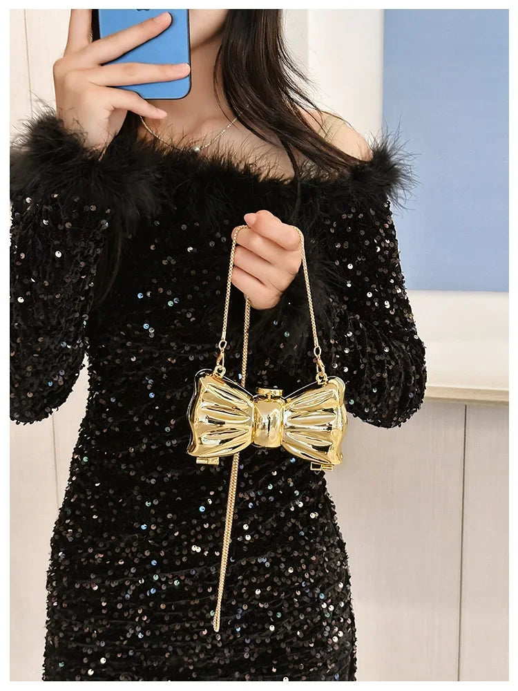 Purses and Handbag Luxury Designer Shoulder Bags Funny Shape Party Wedding Round Acrylic Shiny Clutch Purse Golden Evening Bag