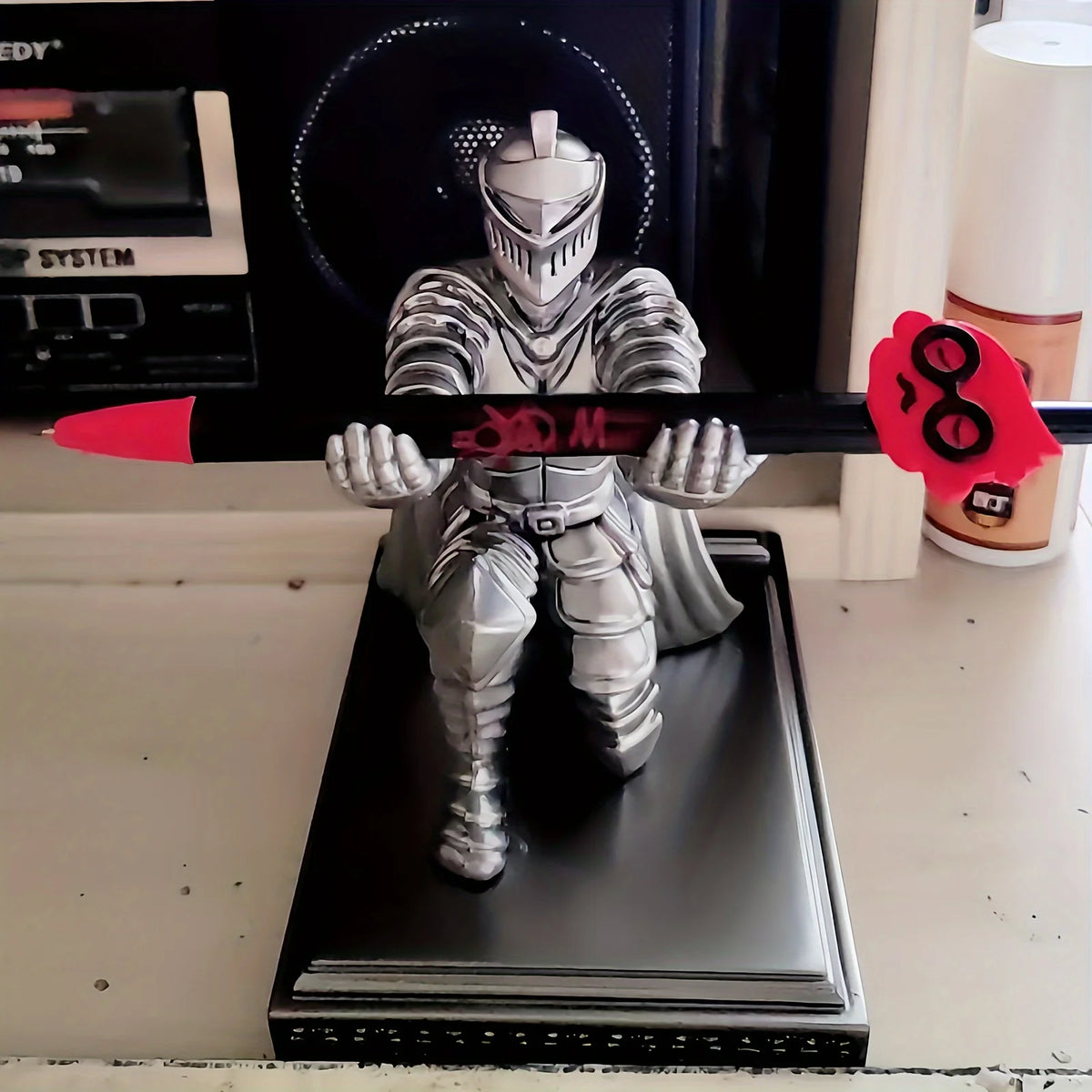 Knight Sword Resin Phone Pen Holder - The Perfect Choice For Handmade Office Desk Accessories, Home Decor, And Gifts