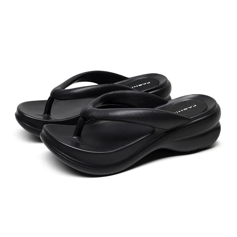 Woman House Heel Slipper Wedges Cloud Sandals Summer Soft Flip Flops Beach Slides Home Garden Shoe Outdoor Ladies Female Girls