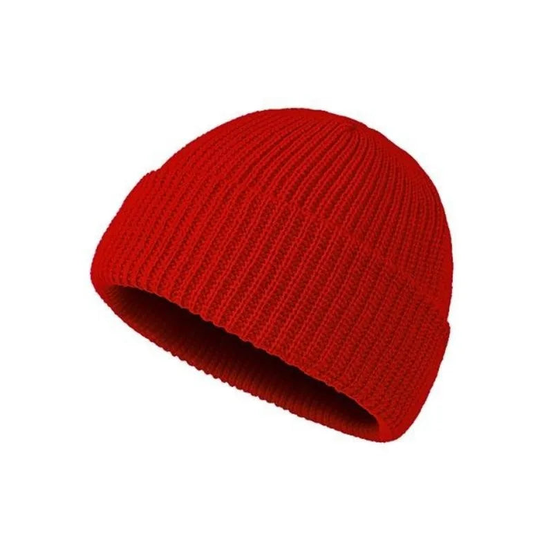 Solid color knitted woolen hat for men and women, hip-hop melon skin hat suitable for keeping warm and cold in autumn and winter