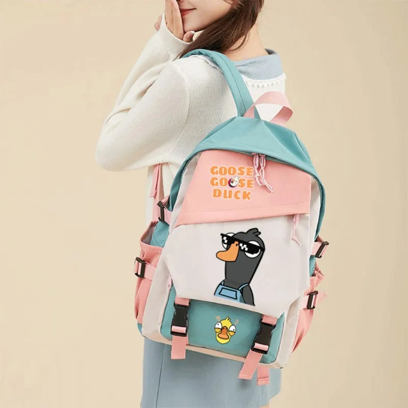 Goose Goose Duck Game Cosplay Rucksack Studenten Schultasche Cartoon Bookbag Laptop Reise-Rucksack Outdoor Jungen Mädchen Geschenke