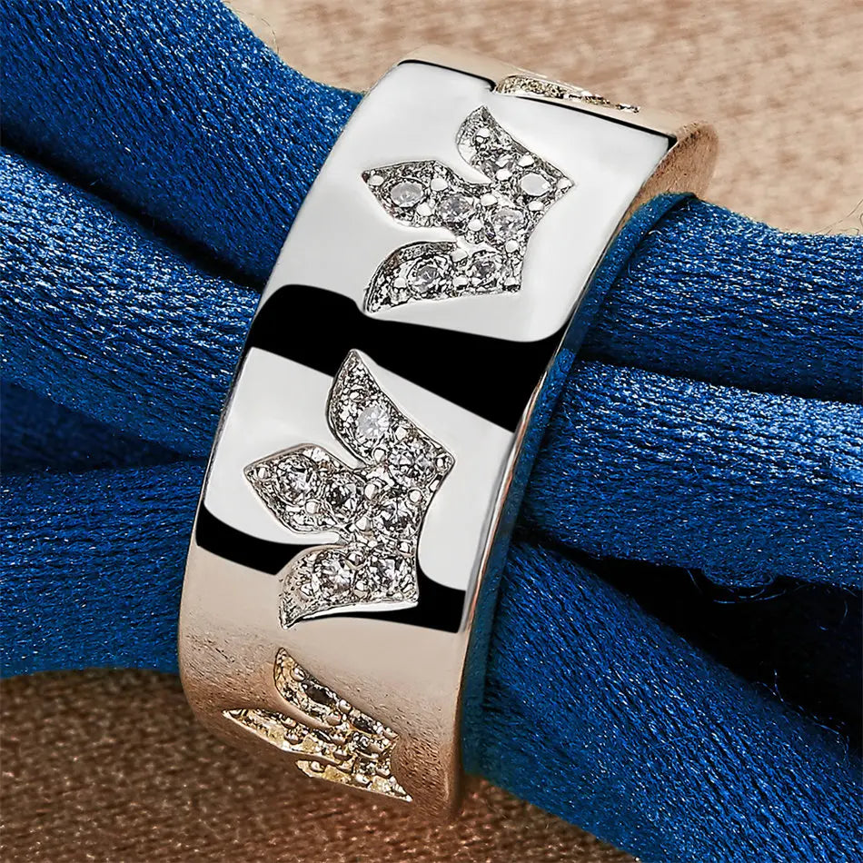 1 Stück 925er Sterlingsilber 7-10 Luxus-Kronen-Zirkonring, modisches Damen-Geschenkaccessoire Schmuck