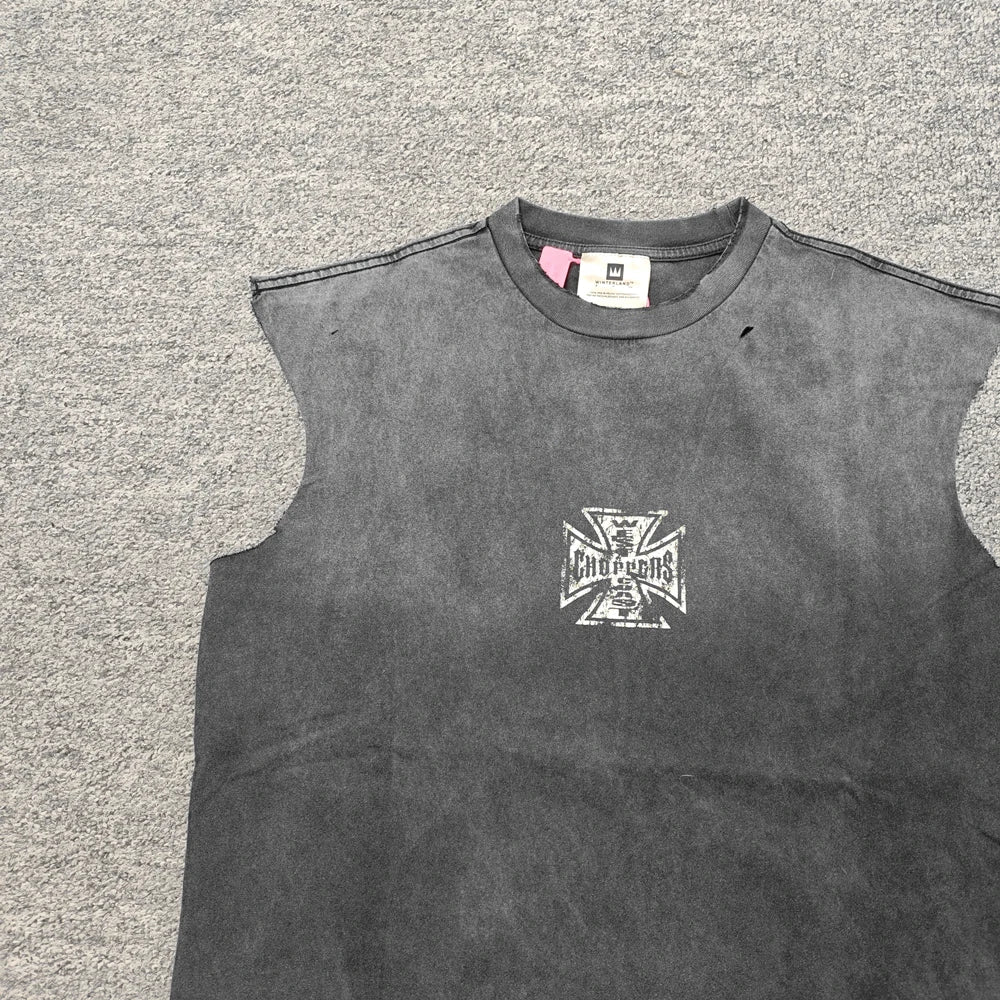 Yao Fashion Street Style Loose HipHop Casual Men Tops Tee Tank Oversize Vintage Men's T Shirt High Street Cleanfit Vest For Men