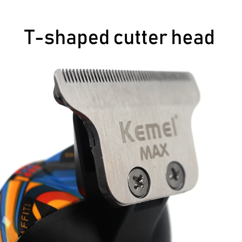 Kemei Professional Electric Hair Clipper Rechargeable Graffiti Pattern Beard Trimmer Men's Shaver KM-MAX5090 KM-RS7098