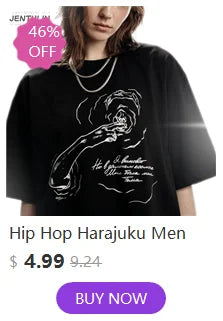 Harajuku Oversized Streetwear Men's Tshirt Cmhell Graphic Print Tops Cotton Hip Hop Aesthetic Short Sleeve Clothing Goth Y2k Tee