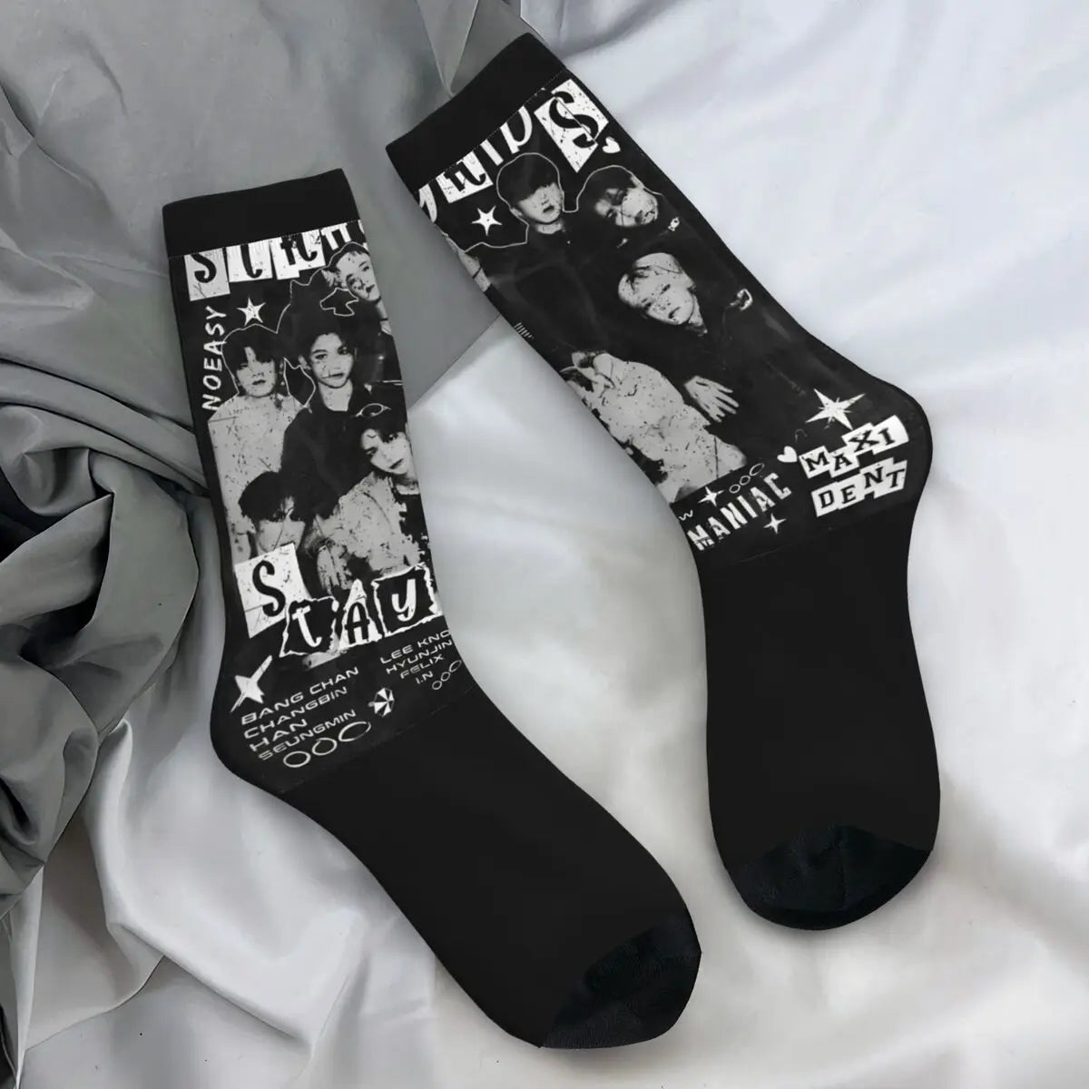 Women Men Socks Bang Chan Stockings Winter Fashion High Quality Socks Design Skateboard Anti-Slip Socks