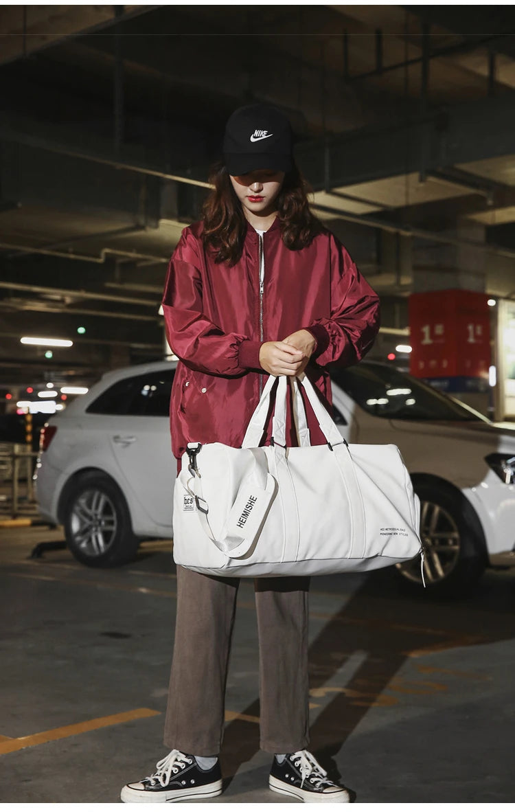 Men Gym Bag custom logo Large Dry And Wet Fitness Handbag Male Female Sports bag personality customization PU Leather Travel bag