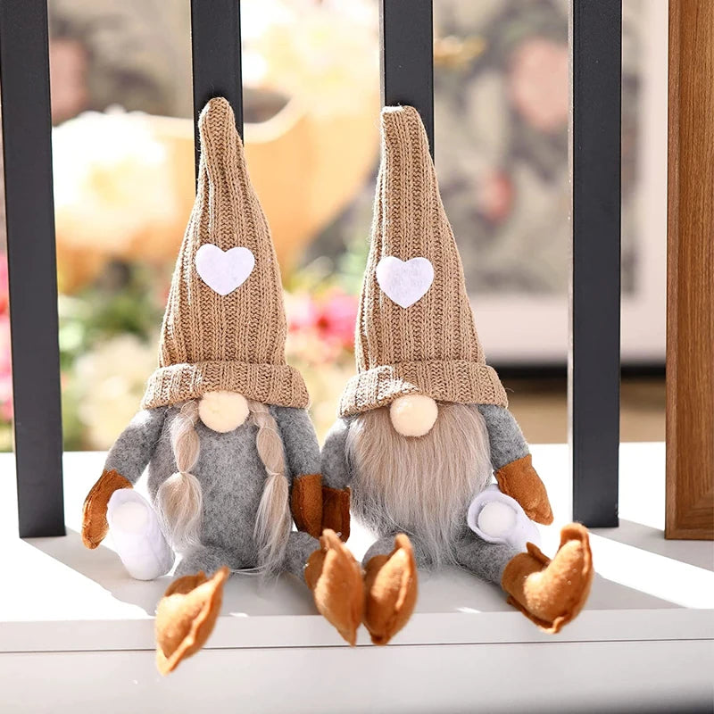 2/1PC Coffee Gnome Dolls Plush Knitted Faceless Doll Elf Dwarf Christmas Farmhouse Kitchen Coffee Bar Decorations Lover Gifts
