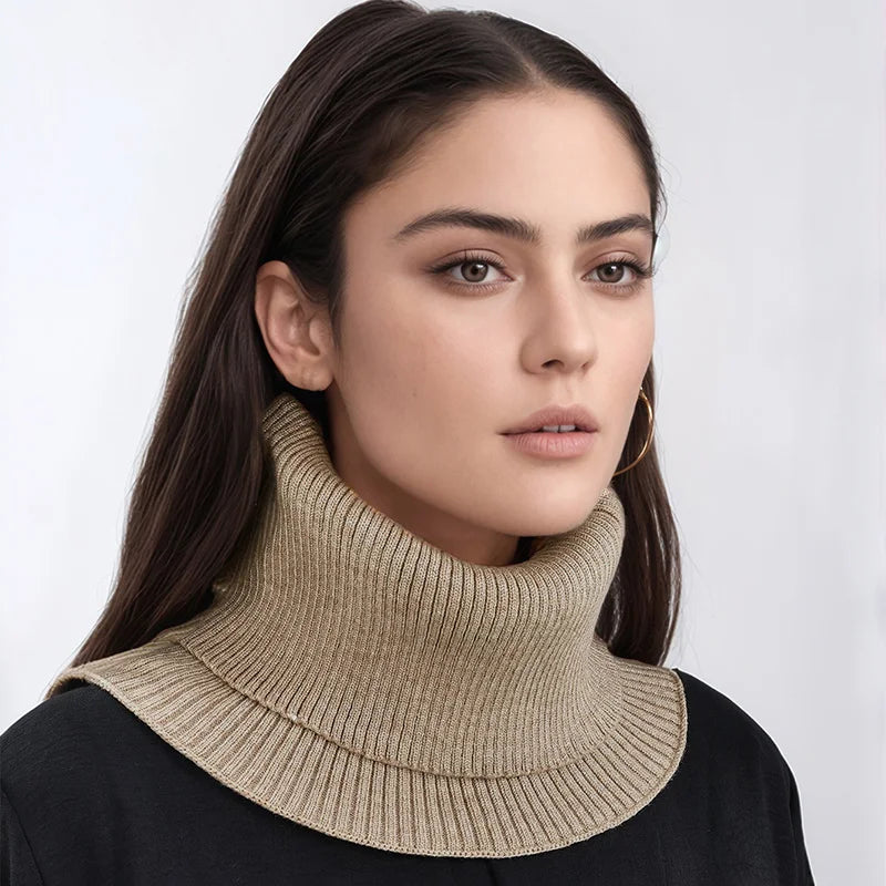 Knitted Fake Collar Ring Scarf For Woman Autumn Winter Warm Solid Color Neck Muffler Detachable Collar Scarves 25*17cm