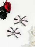 2pcs/set Gothic style heart-shaped cross lace bow hair clip, women's landmine series, mass-produced Lolita hair accessory