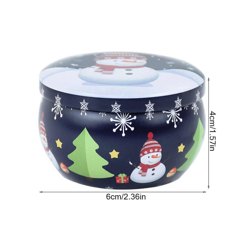 1PC Christmas Aromatherapy Candle Tinplate Rose Goji Berry Blood Orange Lavender Vanilla Gift New Year Party Home Decoration