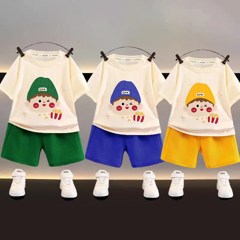 Summer 2026 Baby Clothes Children's Casual Sets Cute Fashion Suit Infants Tops And Shorts Two Piece Set Boy Girl Clothing