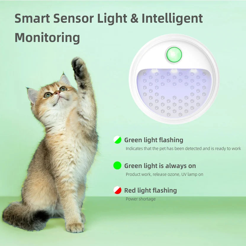 Smart Cat Geruchsbeseitiger 4000mAh wiederaufladbar für Katzentoilette Deodorizer Haustier Toilette Luftreiniger Hund Katze Streu Deodorant