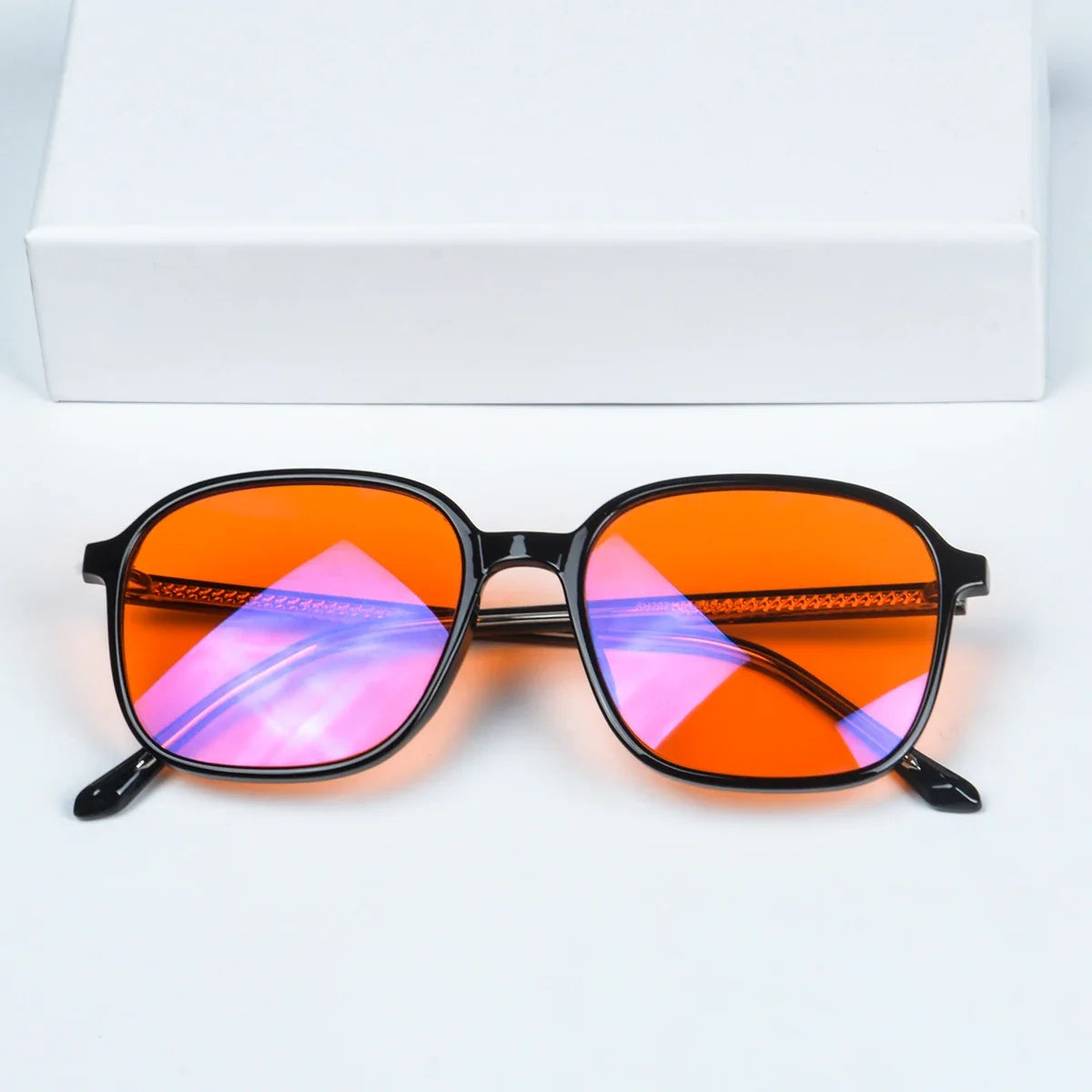 SHINU red lens glasses sleep better eyeglasses before bed only orange lens gaming glasses blue light filter glasses women