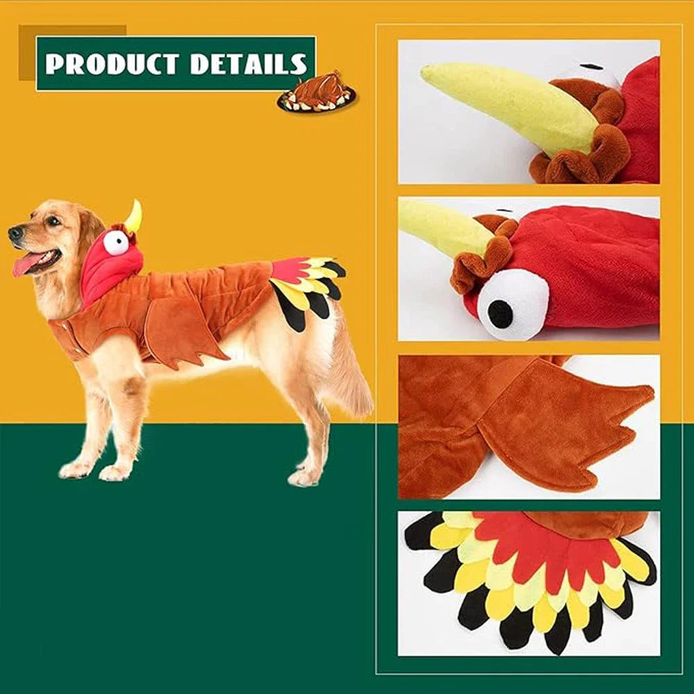 Halloween Dogs Turkey Costume Pets Thanksgiving Costume Winter Clothes Apparel Cosplay Dress Up for Small Medium Large Dogs