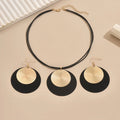 European and American Hip-hop Retro Circle Pendant Necklace Earrings Women Fashion Elegant Exaggerated Party Jewelry Gift