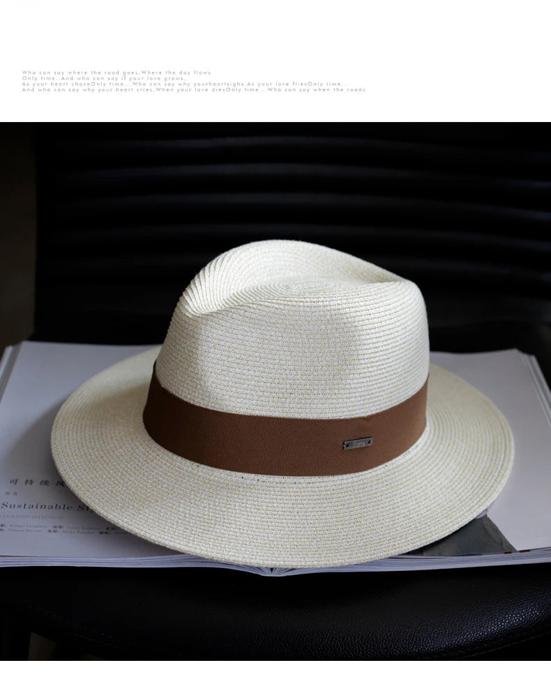 Summer Women Straw Hats Sun Visor Cap Leisure Elegant Panama Hat For Men Gentleman Formal Hat Manattend  Party Quality Hat Gifts
