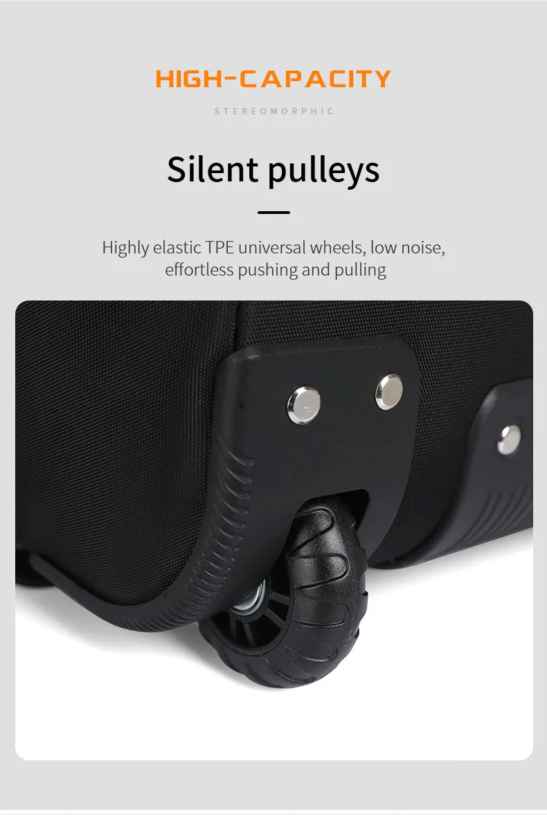Men Trolley Backpack Rolling Luggage Travel Backpacks Trolley Bag with wheels Business Wheeled Backpack Cabin Carry on Luggage