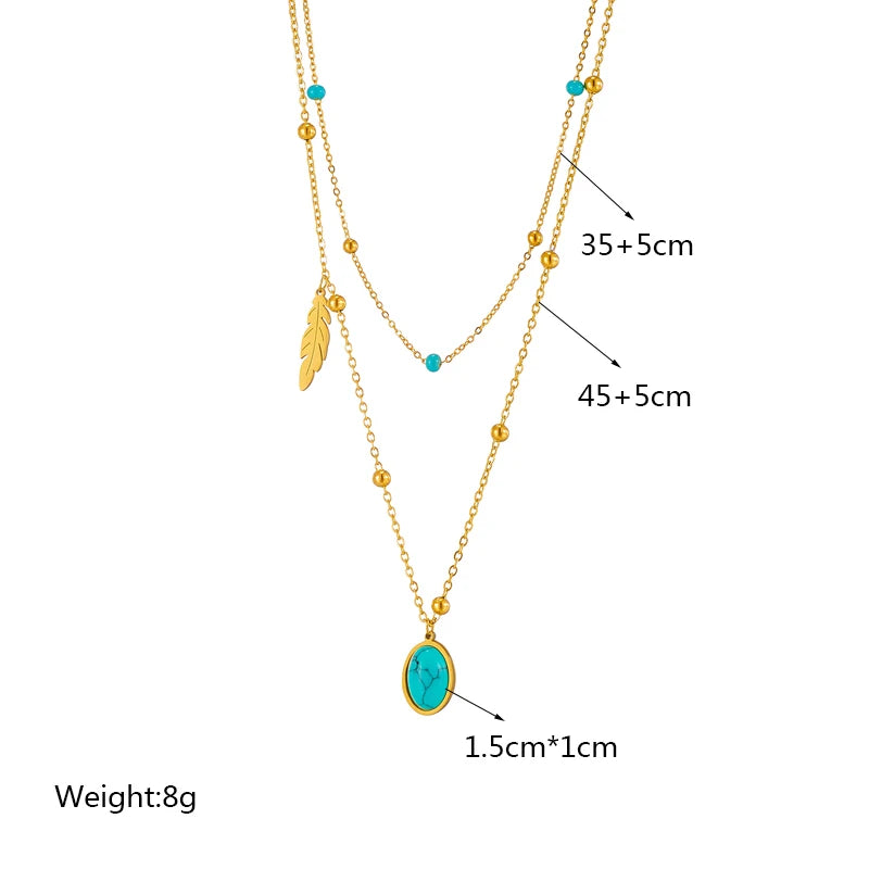 DIEYURO 316L Stainless Steel Pearl Heart Butterfly Green Stone Pendant Necklace For Women Vintage Girls Chain Jewelry Gifts