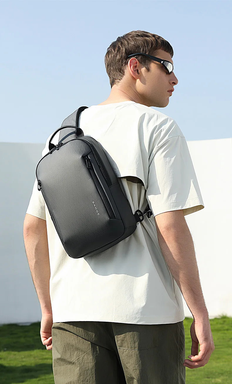 BANGE Lightweight Chest Bag Men Satchel Shoulder Bag Waterproof Sling Bag Oxford Cloth Small Casual Bag Crossbody Bag for Men