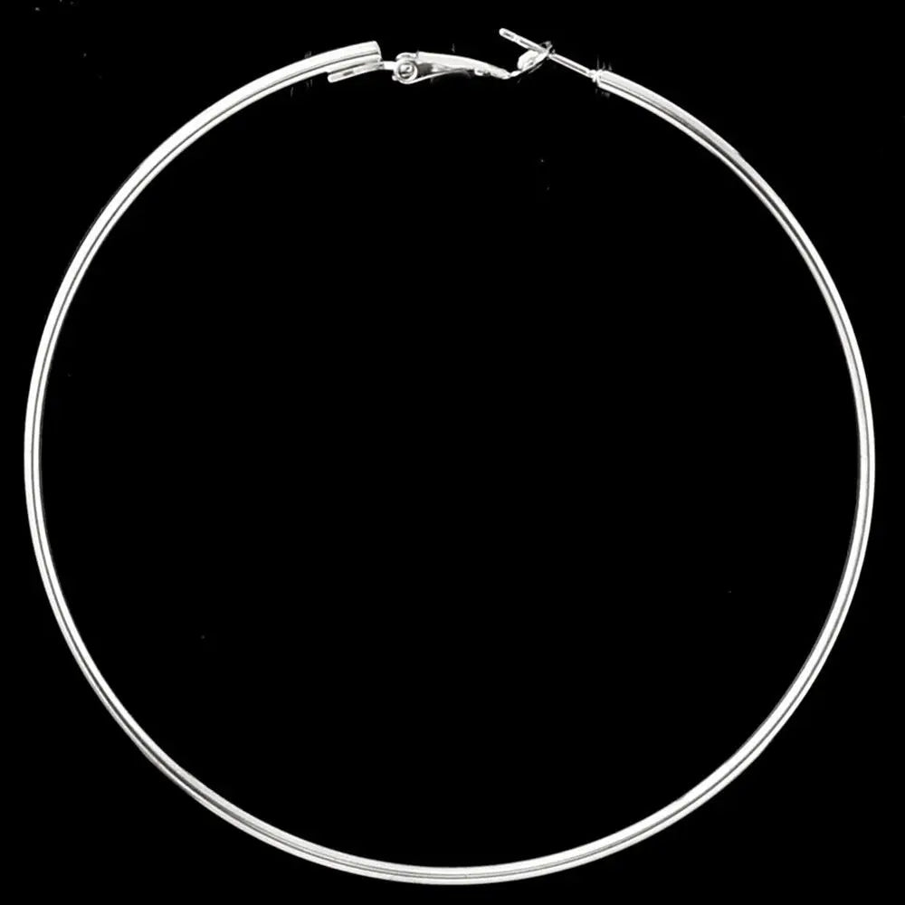 8/10mm Large Circle Hoop Earrings Silver Color for Women Round Big Circle Earrings Hoops Ear Rings Party Club Jewelry Gifts