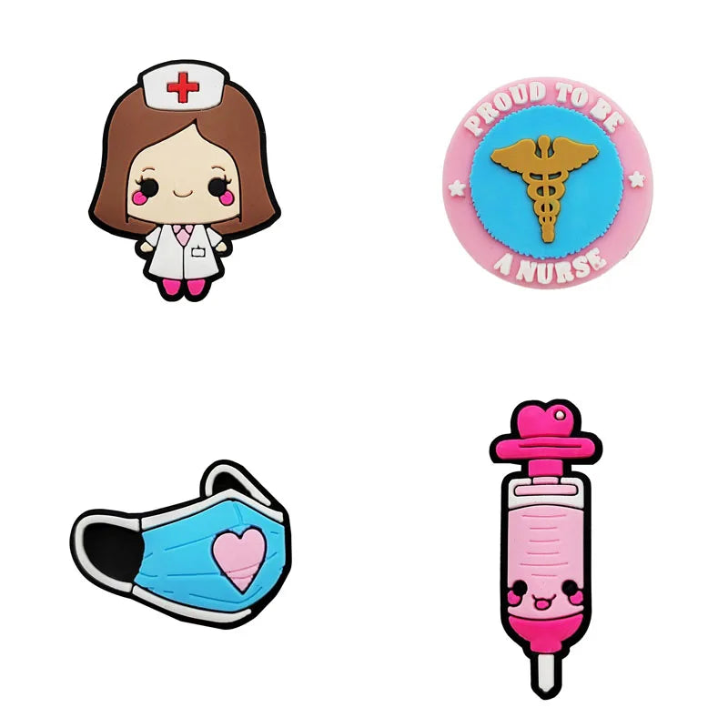 Nursing Shoe Charms for Crocs Accessories Women Clogs Nurse Pins Men Badge Kids Jeans Girls Decorations Buckle Shoes Accessories