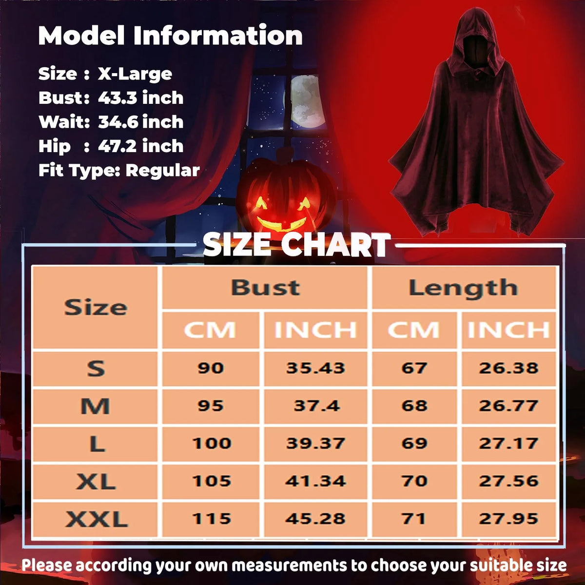 Hooded Cape Halloween cos Costume Death Cloak Medieval Hooded Cloak Cosplay Clothing Party Clothes Witch Vampire Long Cape Cloak