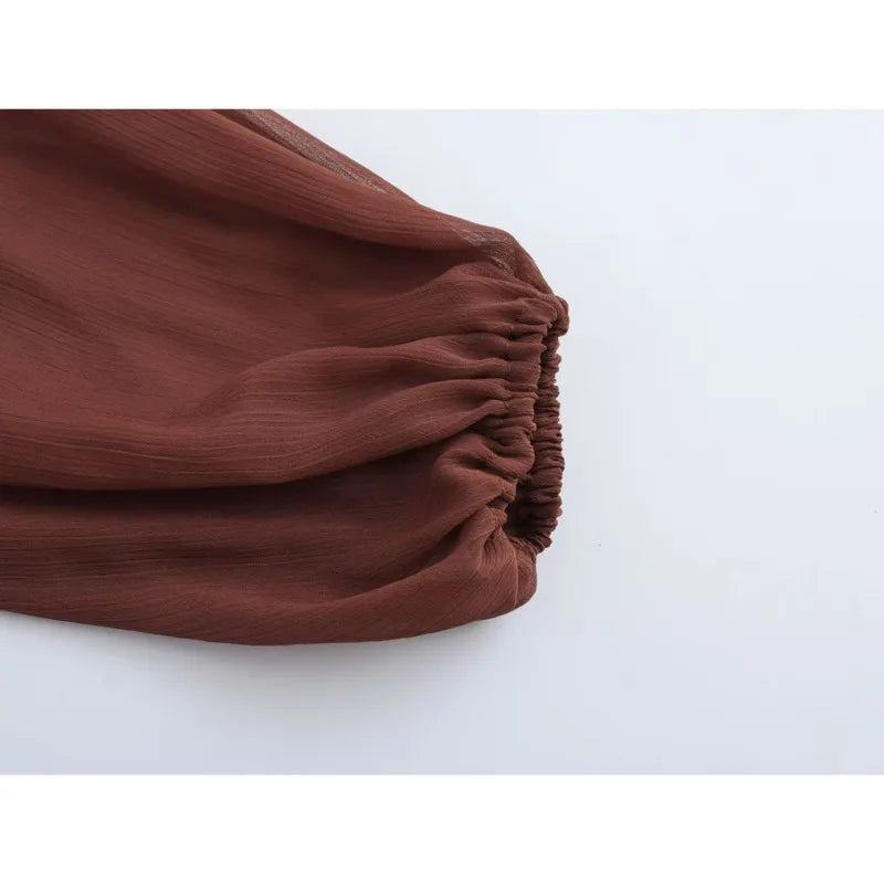 Elegant Dress With Ruffled Long Sleeves Bohemian Dress With Tie Straps And An Irregular Hem Trendy New Women Dress Spring Summer