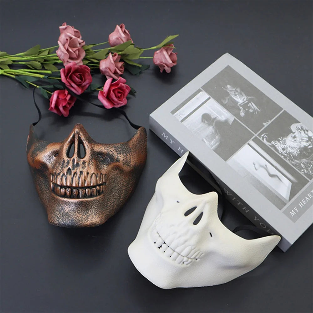 Halloween Skull Mask Creative Funny Party Props Holiday Supplies Horror Demon Accessories Men Skeleton Mask Half Face Cover