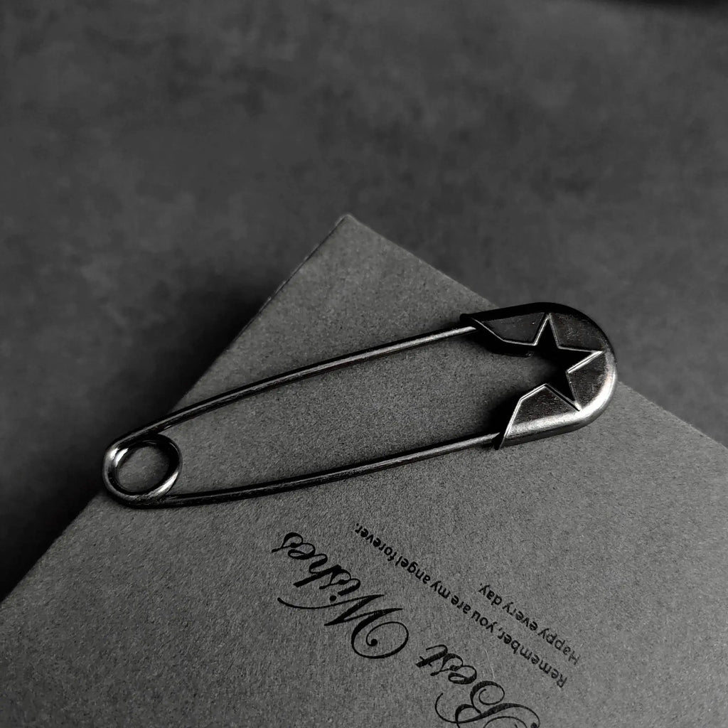 Multi-purpose Metal Pins 55mm-83mm Large Black Metal Safety Pin Woman's Scarf Clothing Adjustable Pins