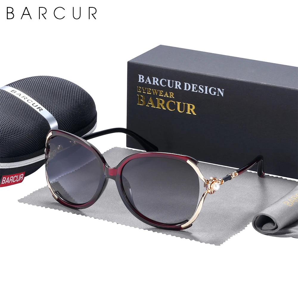 BARCUR Butterfly Design Fashion Women Sunglasses Polarized Lens Ladies Sun Glasses UV400 Protection