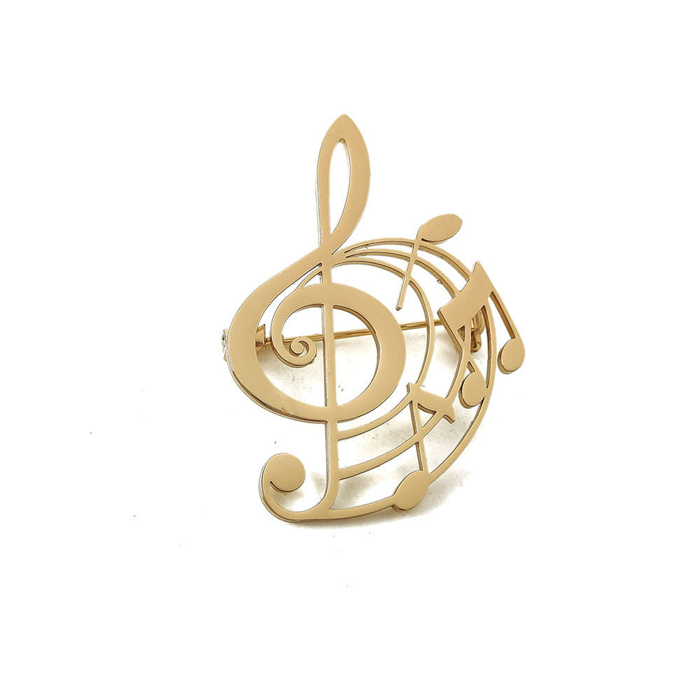 Stainless Steel Note Brooch For Suit Shirts