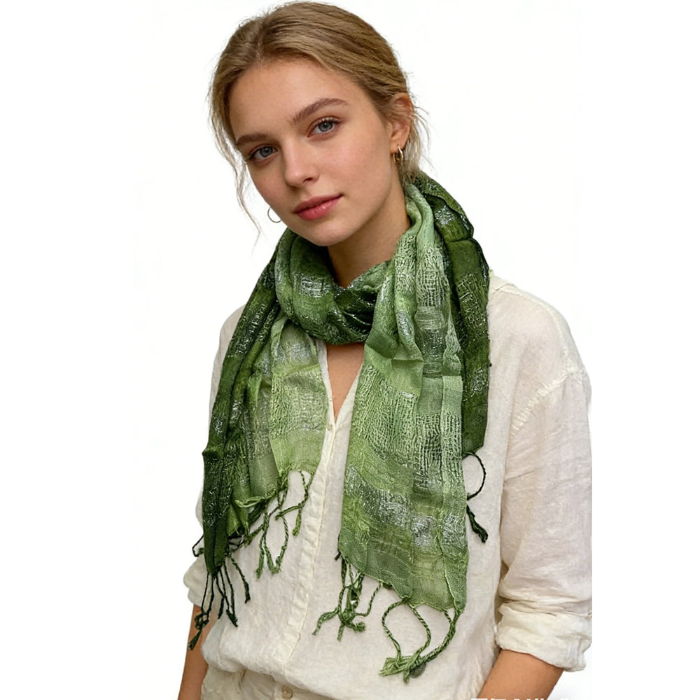2pcs Lightweight Long Scarf With Metallic Shimmer,vacation,daily Life,evening Party,Office Appropriate Subtlety For Women Men,for Casual Outfits